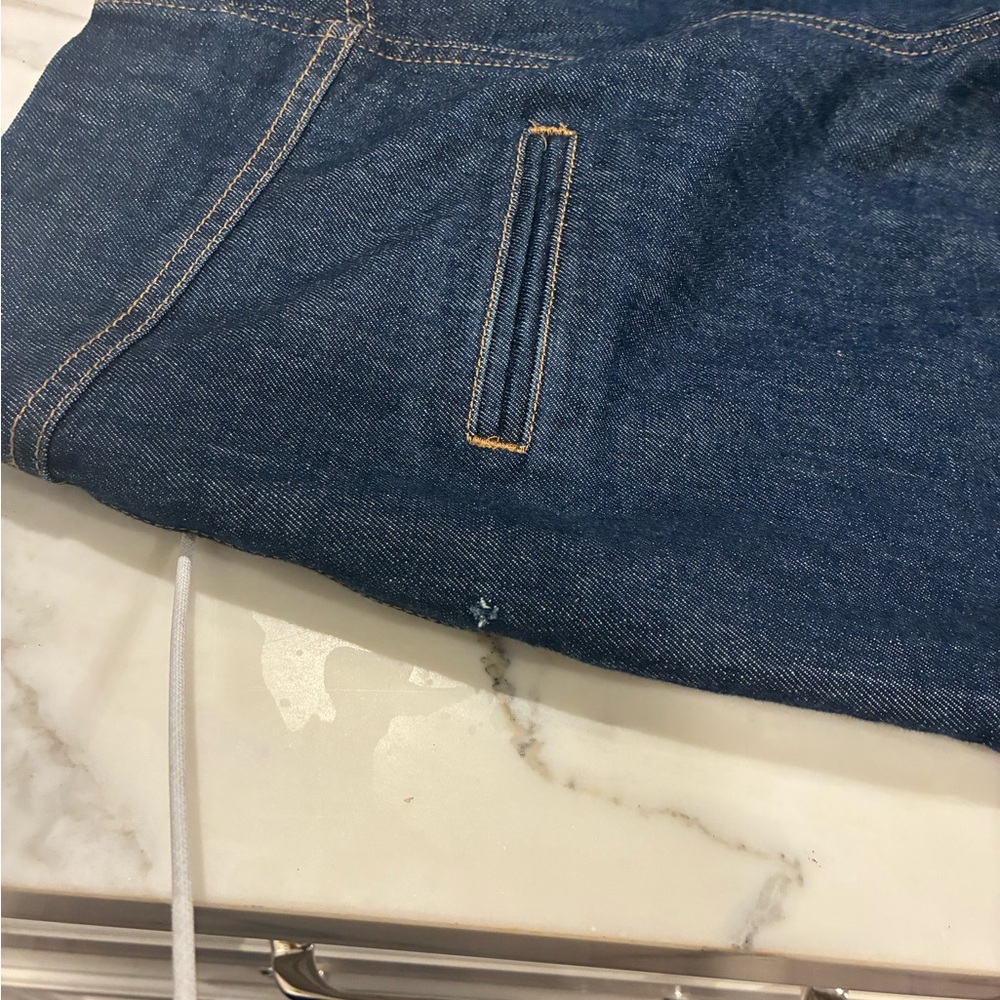 Scanlan Theodore Dark Blue Cropped Wide-Leg Jeans - Picture 12 of 12